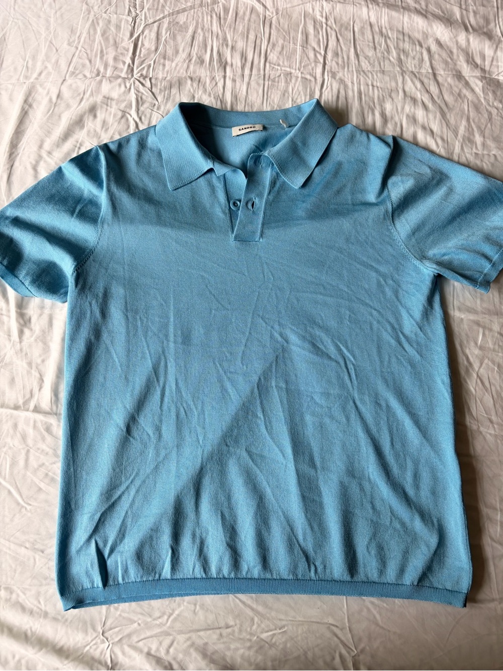 Sandro Light Blue Short Sleeve Polo